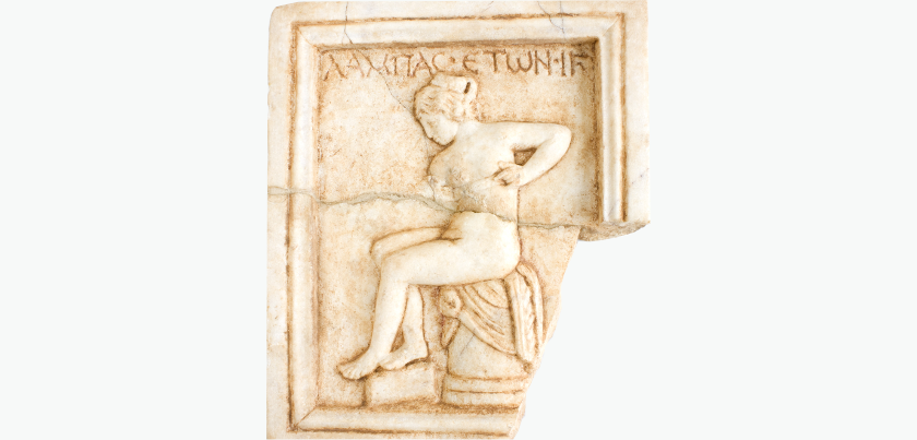 Die Prostituierte Lampas, Relief aus dem 2. Jh. n. Chr.