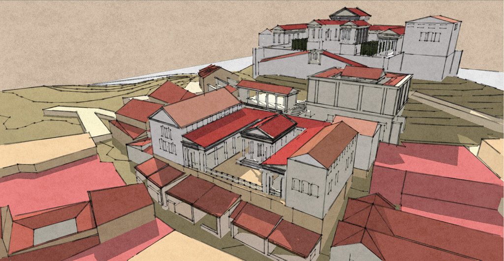 Munigua – Virtuelle Rekonstruktion der Stadt, Blick von Ost. © DAI